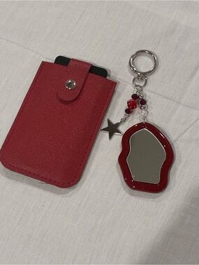 Red Card Holder & Keychain Set